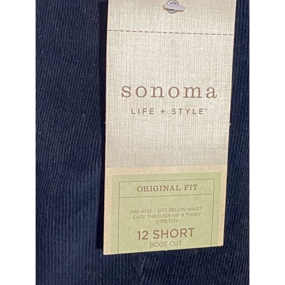 Sonoma Life + Style Womens 12 Short Original Fit Black Corduroy Boot Cut Pants. - Picture 3 of 7